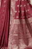 Wine Silk Zari Woven Saree