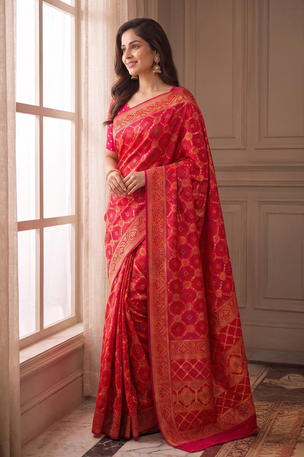 Rani Khaddi Georgette Woven Saree