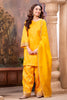 Mustard Zari And Sequins Embroidered Suits With Embroidered Pallazo