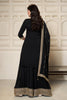 Black Crepe Silk Zari Embroidered Suit With Embroidered Palazzo