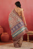 Rust Tussar Silk Printed Saree