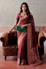 Maroon Soft Silk Kalamkari Woven Saree