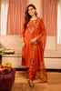 Rust Floral Hand-Embroidered Silk Straight Suit
