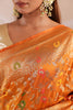 Mustard Resham & Zari Floral Woven Silk Saree
