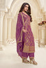 Magenta Zari Floral Woven Silk Suit Set