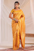 Yellow Silk Zari Floral Zaal Woven Saree