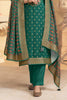 Teal Pashmina Zari Woven Unstitched Suit Fabric