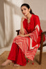 Red Mulberry Silk Printed Kurta Set