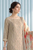 Beige Organza Resham Embroidered Unstitched Suit Material