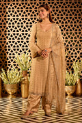 Beige Tissue Cut-Dana & Swaroski Work Unstitched Suit Material