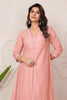 Pink Cotton Resham Embroidered Kurta Set