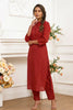 Maroon Cotton Printed Kurta Set