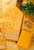Mustard Tussar Silk Embroidered Unstitched Suit Material