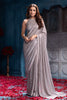 Grey Sequins Embroidered Georgette Saree