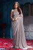 Grey Sequins Embroidered Georgette Saree