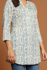 Grey & Beige Color Cotton Printed Tunic