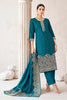 Teal Pashmina Zari Woven Unstitched Suit Material