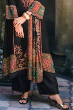 Black Silk Woven And Printed Unstitched Suit Material