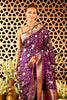 Purple Banarasi Katan Silk Saree