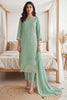 Turquoise Green Georgette Resham Embroidered And Swaroski Work Unstitched Suit Material