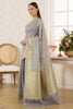 Grey Metalic Tissue Zari Woven Saree