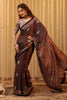 Light Brown Pure Mulberry Silk Printed And Embroidered Saree