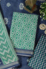 Green Cotton Ajrakh Block Print Unstitched Suit Material