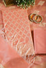 Peach Color Chanderi Cotton Woven Unstitched Suit Fabric