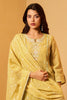 Lemon Yellow Chanderi Cotton Resham Embroidered Straight Suit Set