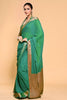 Teal Green Color Georgette Woven Saree