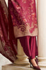 Maroon Spun Floral Printed Unstitched Suit Fabric