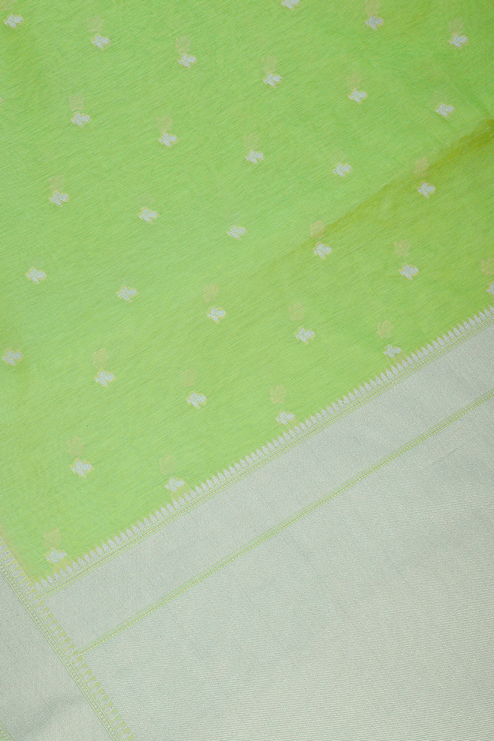 Light Green Color Cotton Woven Saree