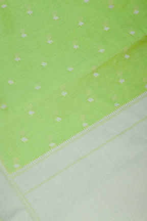 Light Green Color Cotton Woven Saree