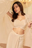 Beige Georgette Embroidered Dhoti Style Skirt and Choli WIth Emroidered Shrug Dress