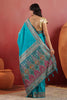 Teal Soft Silk Kalamkari Woven Saree