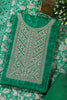 Green Tussar Silk Neck Zari Embroidered Unstitched Suit