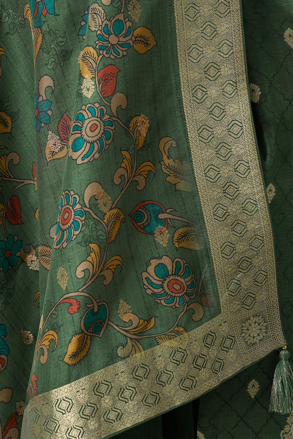 Green Silk Zari Woven Suit Set