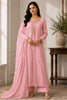 Pink Georgette Chikankari Work Unstiched Suit