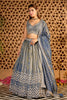 Blue Tissue Silk Embroidered Lehanga