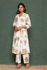 White Botanical Printed Cotton Kurta Set
