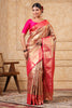 Fuchsia Pink Colour Silk Woven Saree