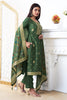 Green Color Silk Woven Straight Suit