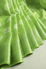 Green Color Block Printed Cotton Silk Saree