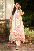 Cream Crepe Silk Printed Kurta Set