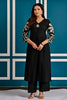 Black Floral Embroidered Cotton Kurta Set