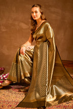 Black Banarasi Silk Zari Woven Saree