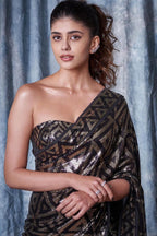 Black Color Sequins Georgette Saree