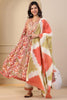 Rust Color Cotton Printed Anarkali Suit