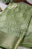Green Color Bandhani Printed Cotton Silk Saree