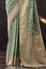 Sea Green Silk Banarasi Woven Saree